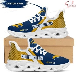 Personalize NCAA West Virginia Mountaineers Blue Gold Max Soul Sneakers Sport Shoes