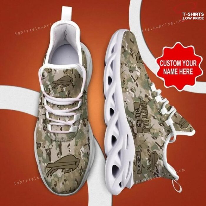 Personalize NFL Buffalo Bills Camo Max Soul Sneakers Sport Shoes