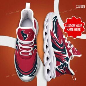 Personalize NFL Houston Texans Red Max Soul Shoes Running Sneakers