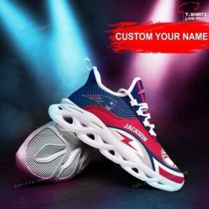 Personalize NFL New England Patriots Red Max Soul Shoes Running Sneakers