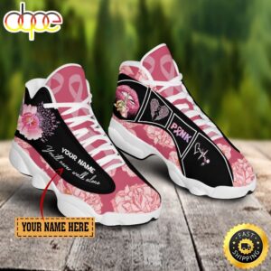 Personalized Breast Cancer You'll Never Walk Alone Flower Air Jordan 13 Shoes