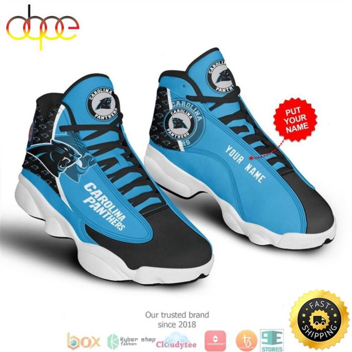 Personalized Carolina Panthers NFL 3 Football Air Jordan 13 Sneaker Shoes