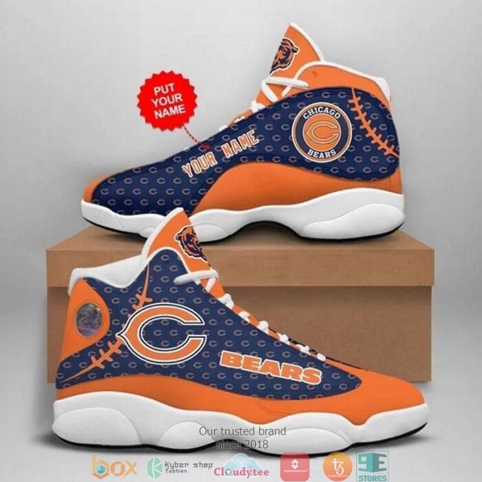 Personalized Chicago Bears Nfl Big Logo Football Team 9 Air Jordan 13 Sneaker Shoes