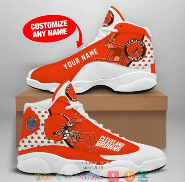 Personalized Cleveland Browns Nfl Big Logo Football Team Air Jordan 13 Sneaker Shoes