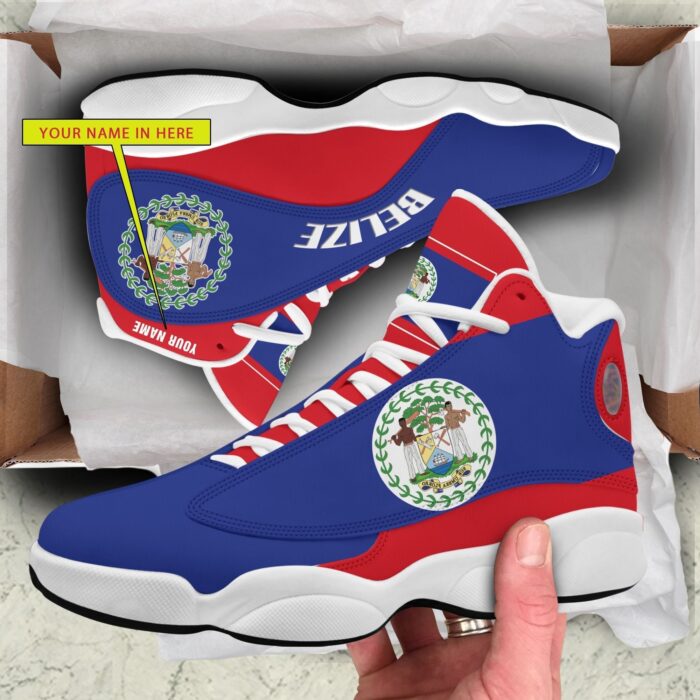 Personalized Coat Of Arms Of Belize Custom Air Jordan 13 Shoes