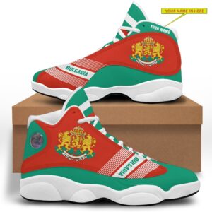 Personalized Coat Of Arms Of Bulgaria Green Red Custom Air Jordan 13 Shoes