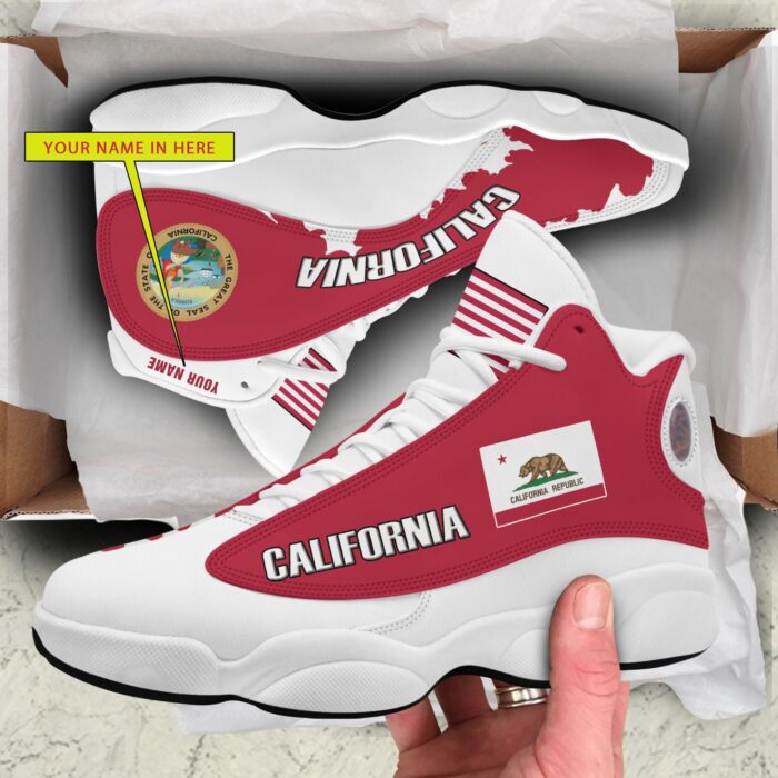 Personalized Coat Of Arms Of California Flag Custom Air Jordan 13 Shoes