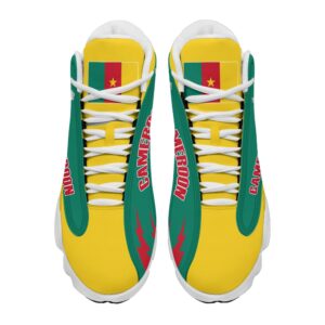 Personalized Coat Of Arms Of Cameroon Yellow Green Custom Air Jordan 13 Shoes