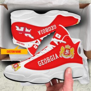 Personalized Coat Of Arms Of Georgia Red White Custom Air Jordan 13 Shoes