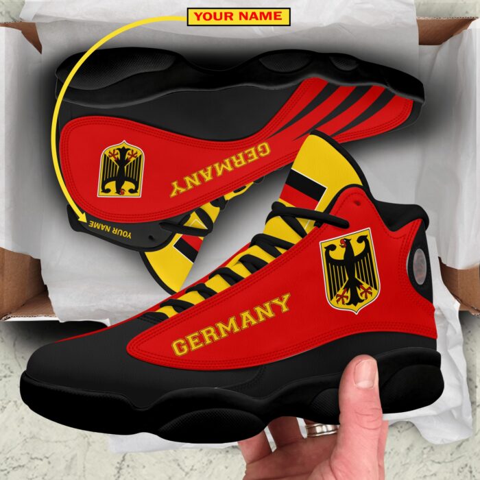 Personalized Coat Of Arms Of Germany Red Black Custom Air Jordan 13 Shoes