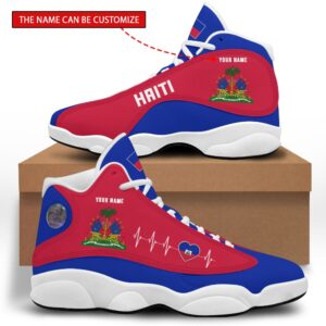 Personalized Coat Of Arms Of Haiti Blue Red Custom Air Jordan 13 Shoes