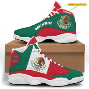 Personalized Coat Of Arms Of Mexico Green Red Custom Air Jordan 13 Shoes