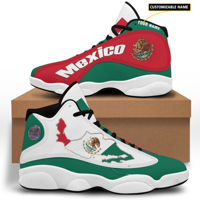 Personalized Coat Of Arms Of Mexico Map Custom Air Jordan 13 Shoes