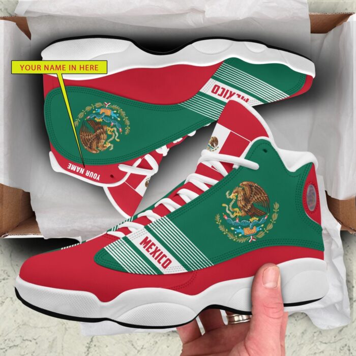 Personalized Coat Of Arms Of The Mexico Red Green Custom Air Jordan 13 Shoes