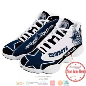 Personalized Dallas Cowboys Football Nfl Team Big Logo Air Jordan 13 Sneaker Shoes