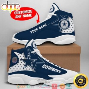 Personalized Dallas Cowboys NFL Football Team 2 Air Jordan 13 Sneaker Shoes