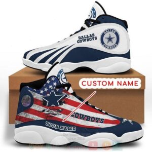 Personalized Dallas Cowboys Nfl American Flag Custom Air Jordan 13 Shoes