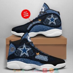 Personalized Dallas Cowboys Nfl Queen Bling Bling Football Team 10 Air Jordan 13 Sneaker Shoes