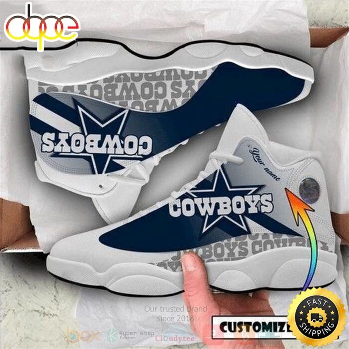 Personalized Dallas Cowboys Team NFL Team Custom Air Jordan 13 Shoes