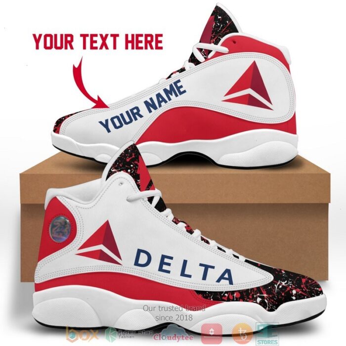 Personalized Delta Air Lines Color Plash Air Jordan 13 Sneaker Shoes