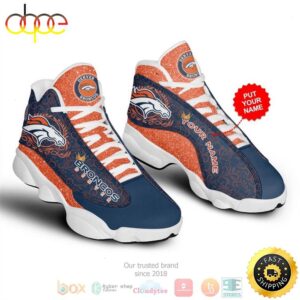 Personalized Denver Broncos NFL Custom Air Jordan 13 Shoes