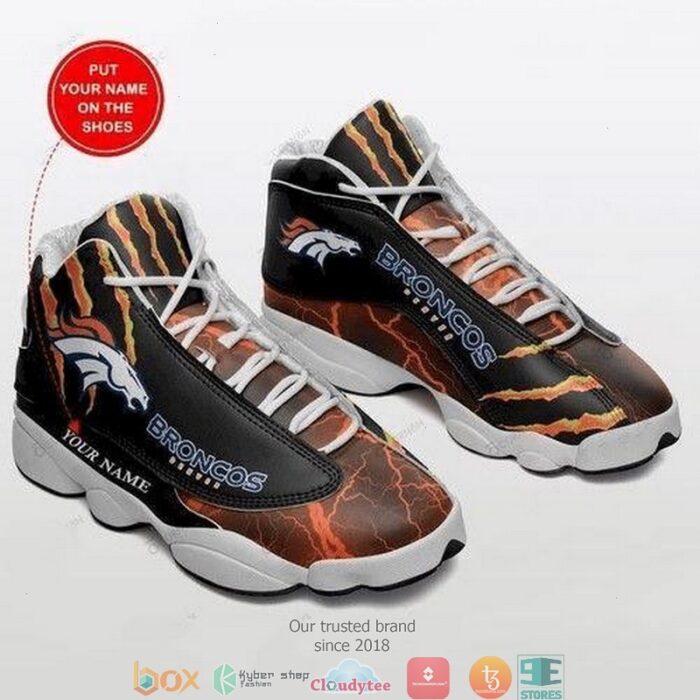 Personalized Denver Broncos Nfl Football Teams Big Logo Air Jordan 13 Sneaker Shoes