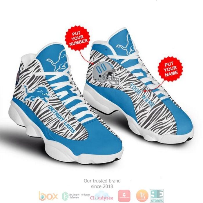 Personalized Detroit Lions Nfl 3 Football Air Jordan 13 Sneaker Shoes