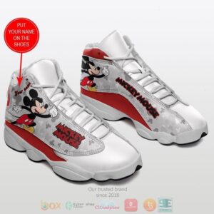 Personalized Disney Mickey Mouse Custom White Air Jordan 13 Shoes