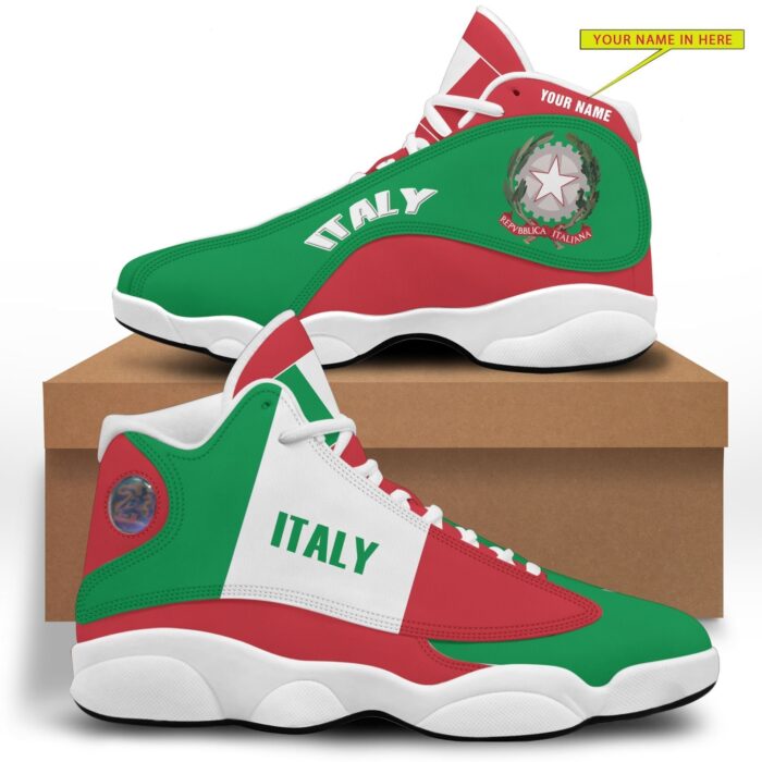 Personalized Emblem Of Italy Custom Air Jordan 13 Shoes