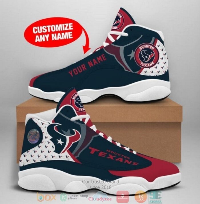 Personalized Houston Texans Nfl Big Logo Football Team 5 Air Jordan 13 Sneaker Shoes