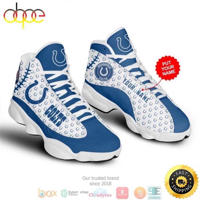 Personalized Indianapolis Colts NFL 5 Football Air Jordan 13 Sneaker Shoes