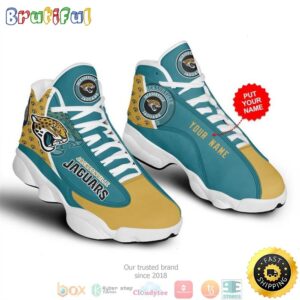 Personalized Jacksonville Jaguars NFL 5 Football Air Jordan 13 Sneaker Shoes