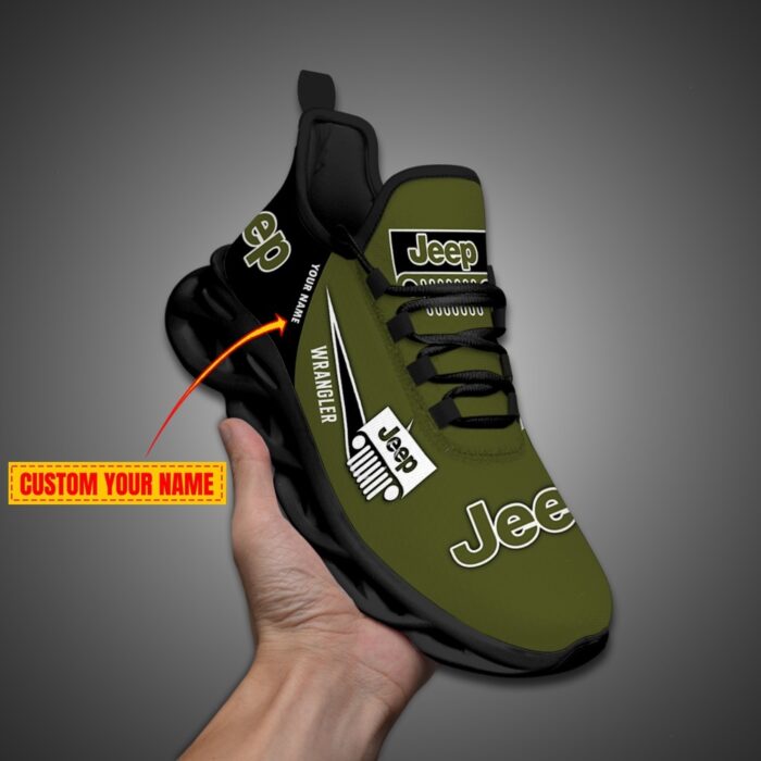 .Personalized Jeep Max Soul Shoes Dark Green