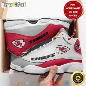 Personalized Kansas City Chiefs NFL Big Logo Football Team Air Jordan 13 Sneaker Shoes