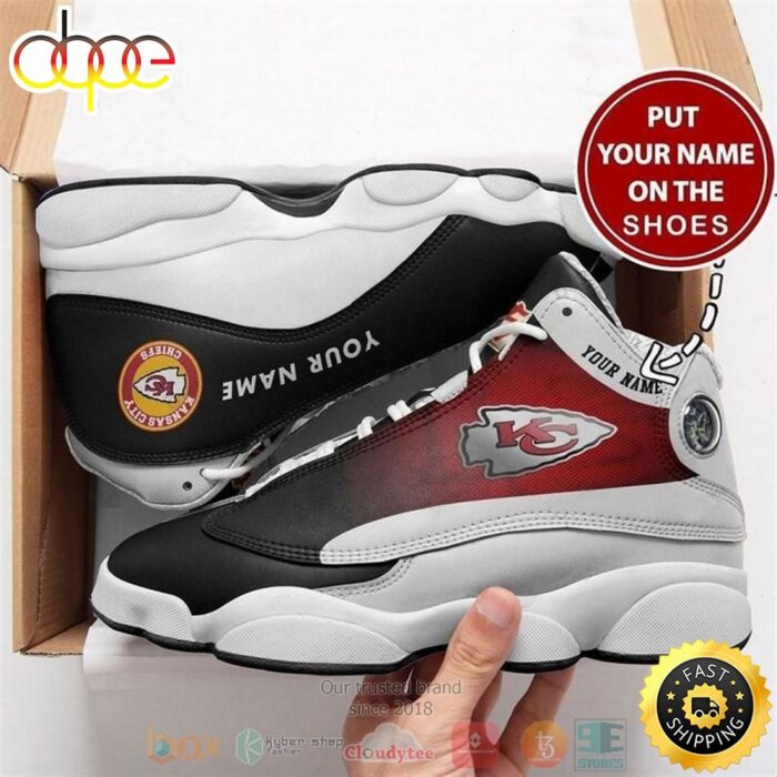 Personalized Kansas City Chiefs NFL Logo Football Team Custom Air Jordan 13 Shoes