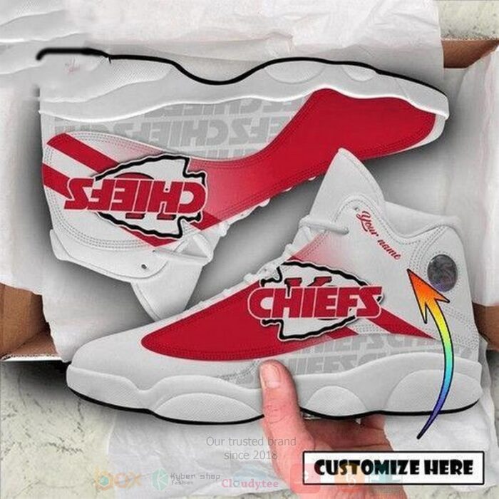 Personalized Kansas City Chiefs Nfl Custom White Air Jordan 13 Shoes