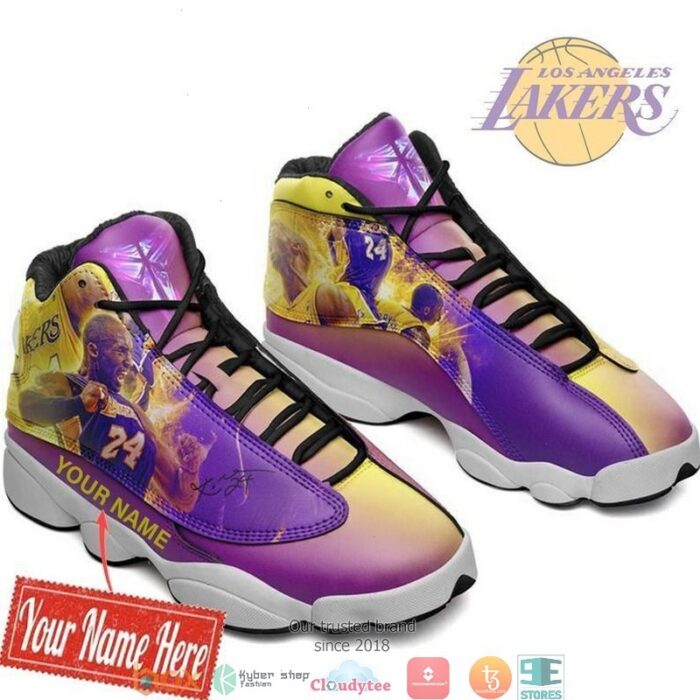 Personalized Kobe Bryant 2Los Angeles Lakers Nba Team Air Jordan 13 Sneaker Shoes