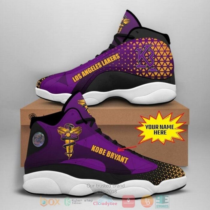 Personalized Kobe Bryant Los Angeles Lakers Nba Team Custom Purple Air Jordan 13 Shoes