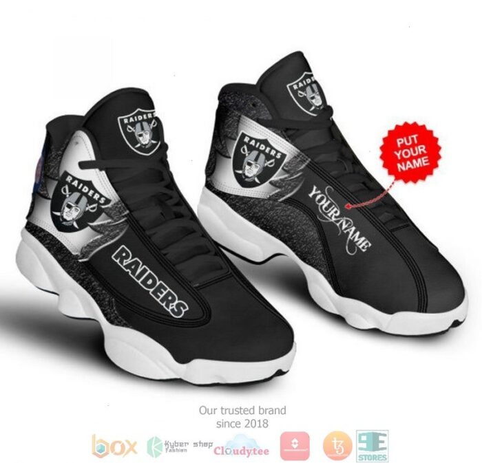 Personalized Las Vegas Raiders Football Nfl 24 Big Logo Air Jordan 13 Sneaker Shoes