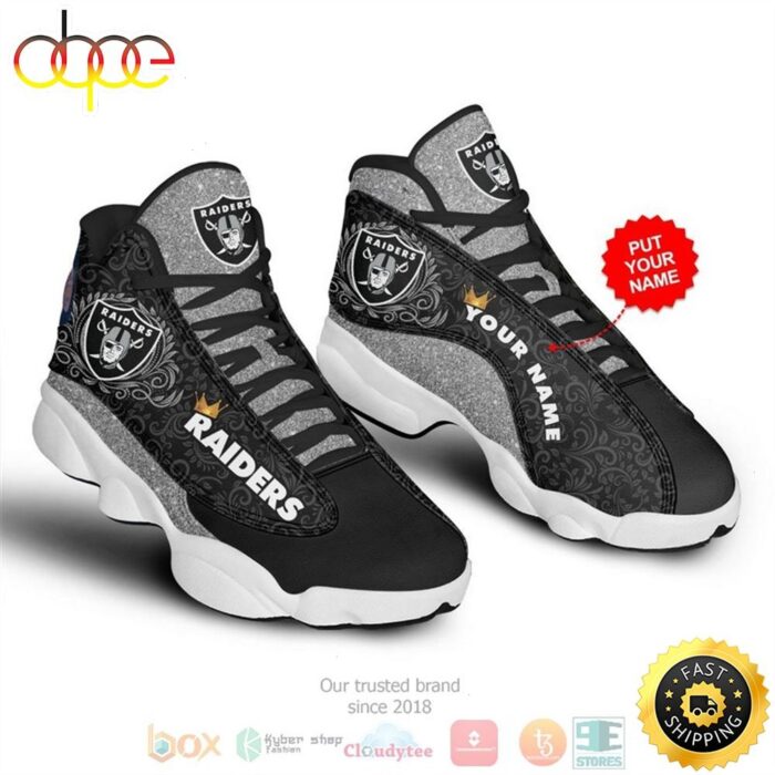 Personalized Las Vegas Raiders NFL Custom Air Jordan 13 Shoes