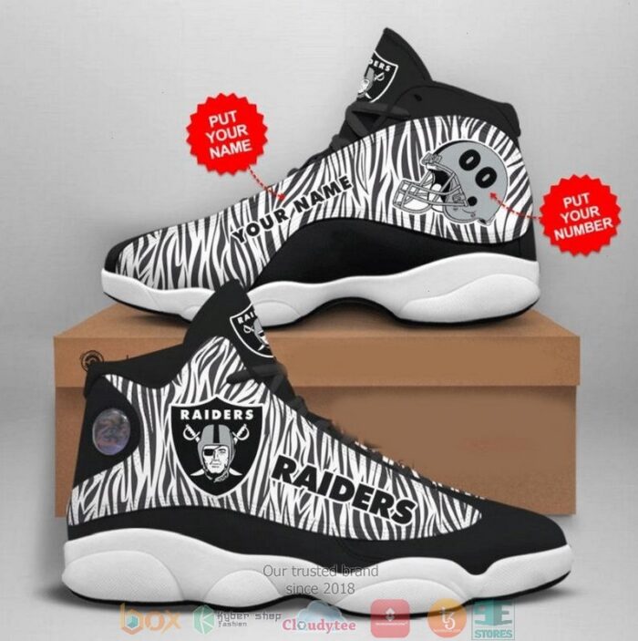 Personalized Las Vegas Raiders Nfl Camo Football Team 10 Air Jordan 13 Sneaker Shoes