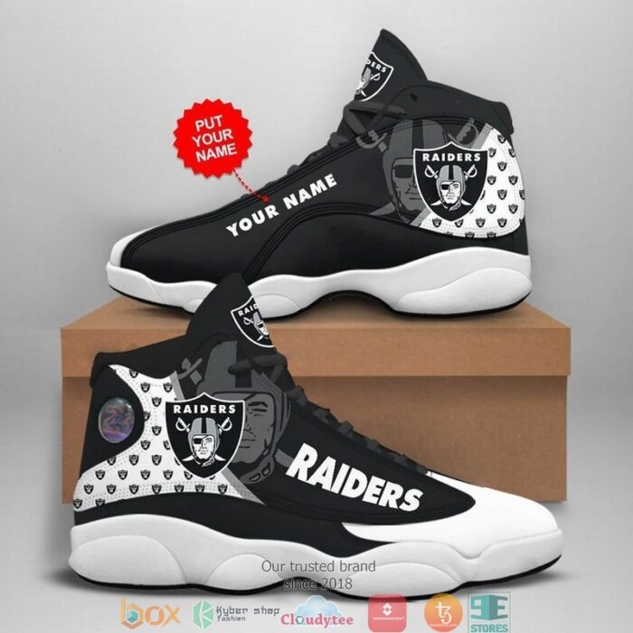 Personalized Las Vegas Raiders Nfl Fan Big Logo Air Jordan 13 Sneaker Shoes