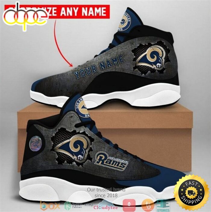 Personalized Los Angeles Rams Football NFL Big Logo Air Jordan 13 Sneaker Shoes