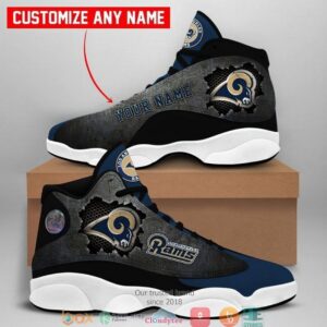 Personalized Los Angeles Rams Football Nfl Big Logo Air Jordan 13 Sneaker Shoes