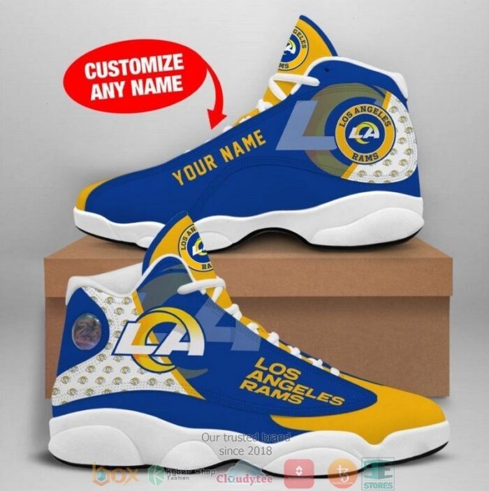 Personalized Los Angeles Rams Nfl Big Logo Football Team Air Jordan 13 Sneaker Shoes