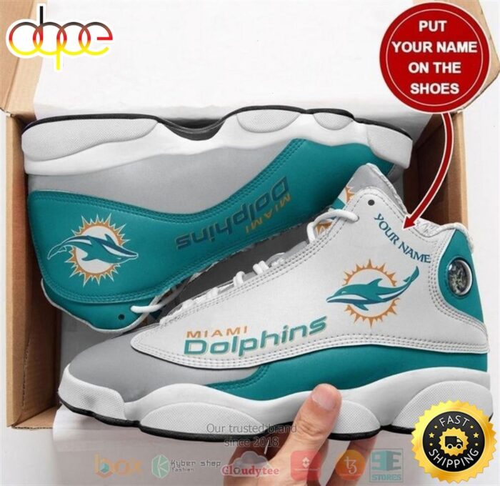 Personalized Miami Dolphins NFL Football Team Custom Air Jordan 13 Shoes