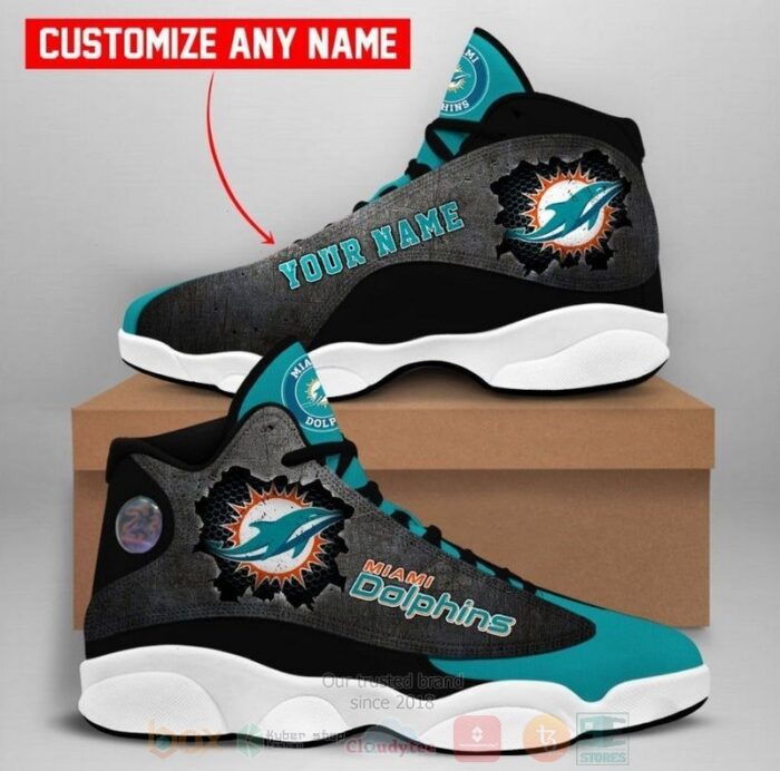 Personalized Miami Dolphins Nfl Team Air Jordan 13 Shoes