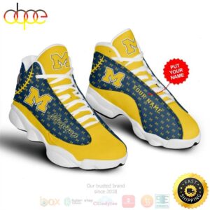 Personalized Michigan Wolverines NFL Custom Air Jordan 13 Shoes