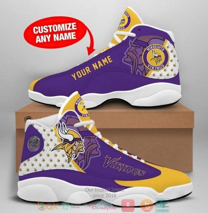 Personalized Minnesota Vikings Football Nfl 8 Air Jordan 13 Sneaker Shoes