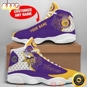 Personalized Minnesota Vikings NFL Team Custom Air Jordan 13 Shoes